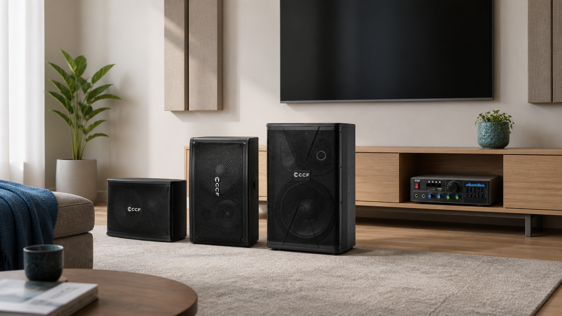 CCF 6.5 inch 10 inch and 12 inch passive karaoke speakers compared for home karaoke