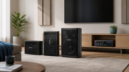 CCF 6.5 inch 10 inch and 12 inch passive karaoke speakers compared for home karaoke