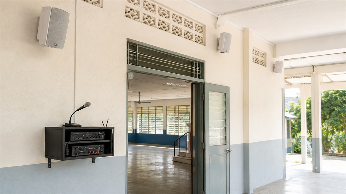 CCF school PA system with wall mounted speakers in Malaysia
