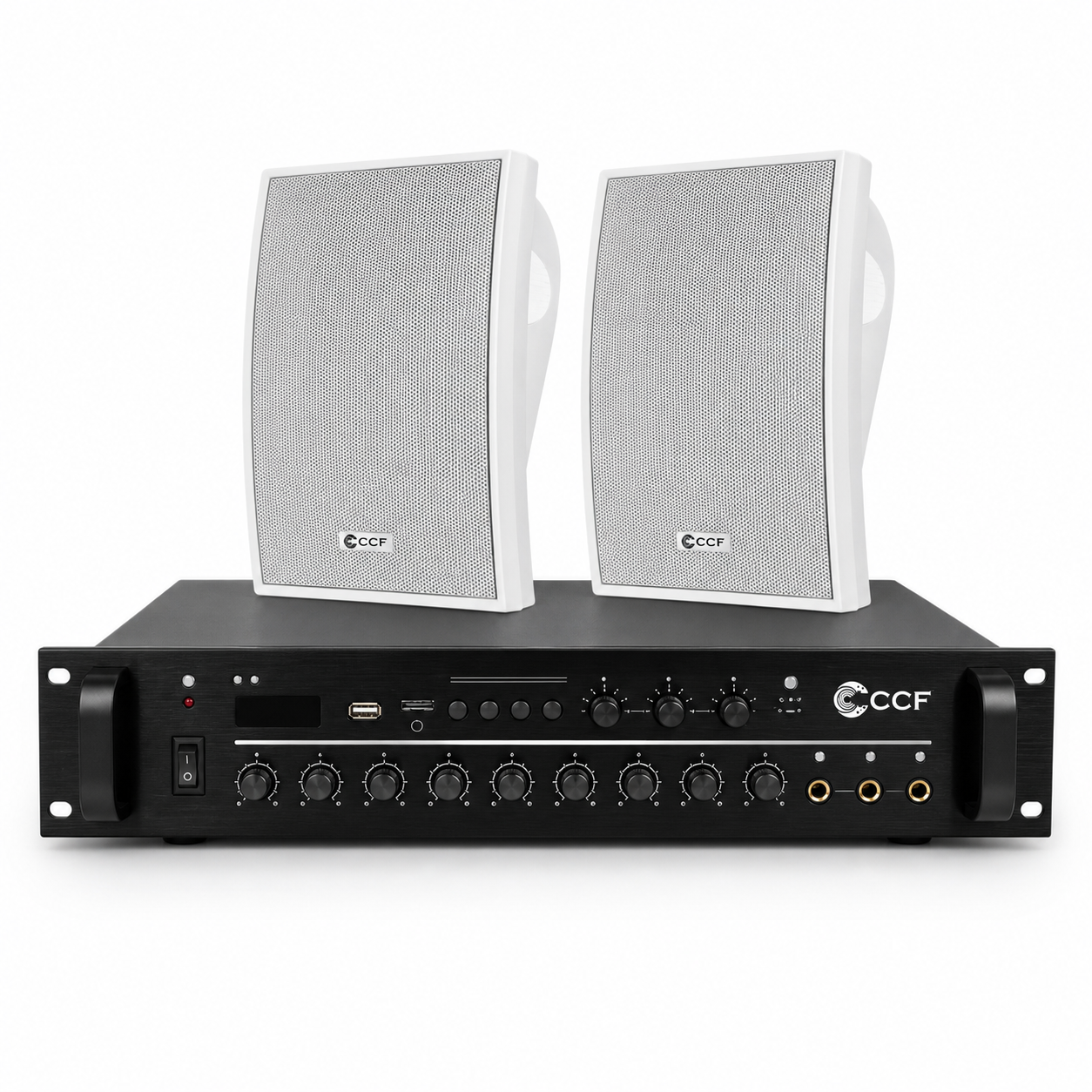 CCF 2/3 Zone PA System Set with 4 inch Wall Speakers natural main image