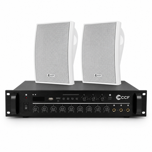 CCF 2/3 Zone PA System Set with 4 inch Wall Speakers natural main image