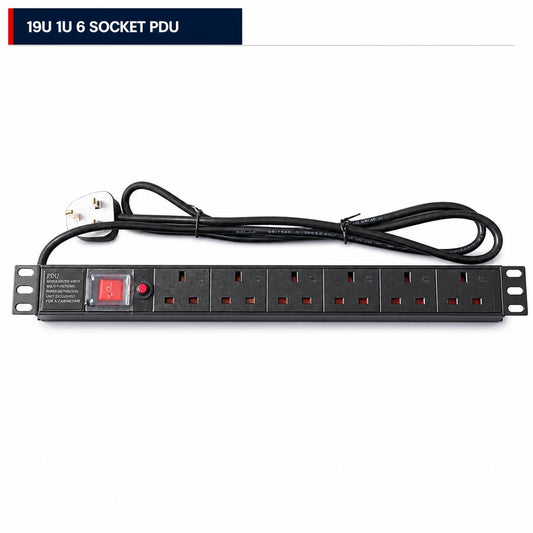 19U 1U 6 Socket Cabinet PDU Power Strip-1