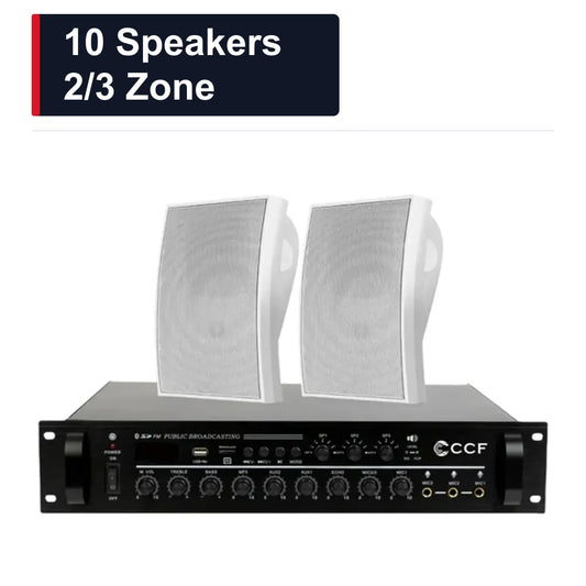 CCF 4 inch Wall Speaker PA System 10 Speakers 2/3 Zone-1