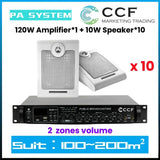 CCF PA System Set with 6.5 inch Wall Speakers 3 Speaker Set