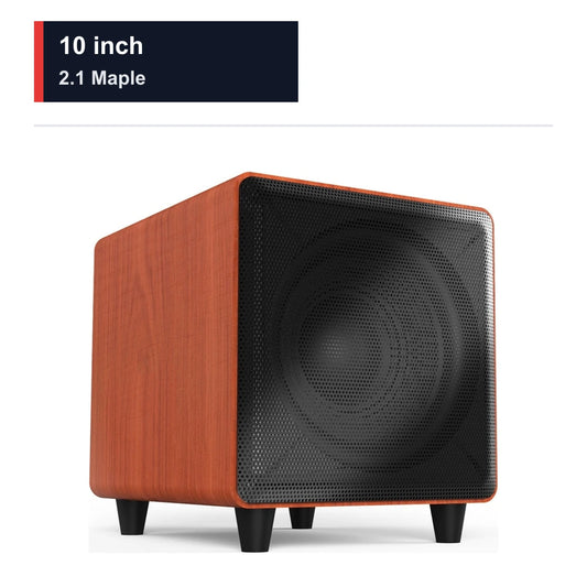CCF 10 inch Active Subwoofer Speaker 2.1 Channel Maple-1