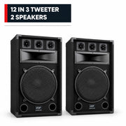 CCF 12 inch 3 Tweeter Karaoke Speakers 2 Pack-1