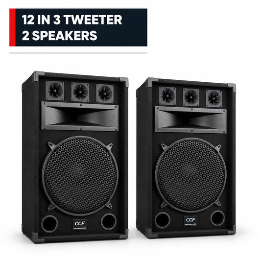 CCF 12 inch 3 Tweeter Karaoke Speakers 2 Pack-1