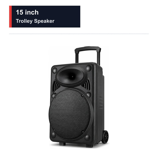 CCF 15 inch Portable Trolley Karaoke Speaker Bluetooth-1
