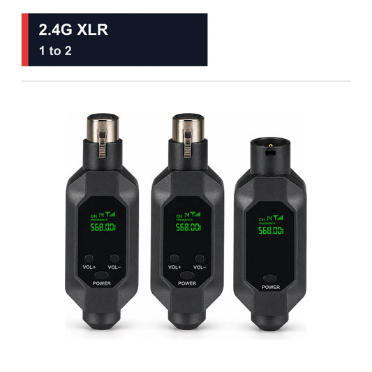 CCF 2.4G XLR Wireless Mic Converter 1 to 2-1