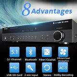 CCF 5.1CH Optical Coaxial Karaoke Amplifier 6500W-Gold-4