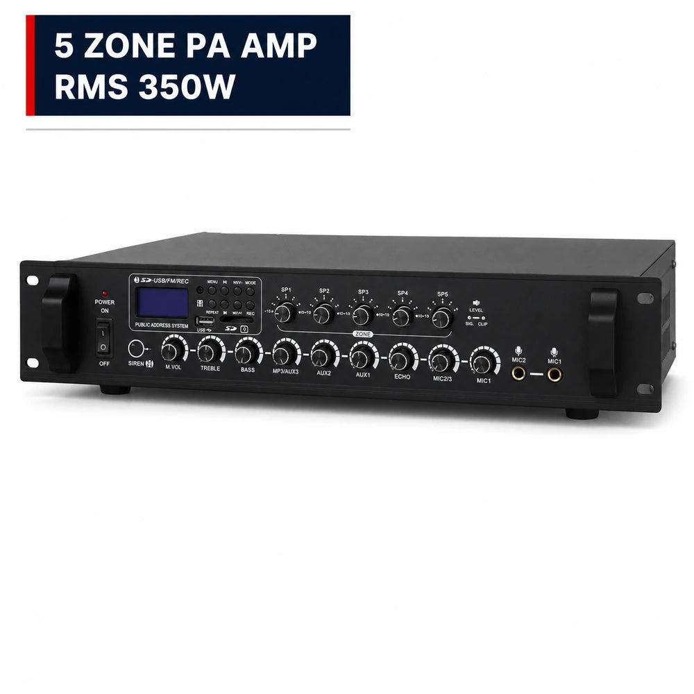 CCF 5 Zone Echo Siren PA Amplifier RMS 350W-1
