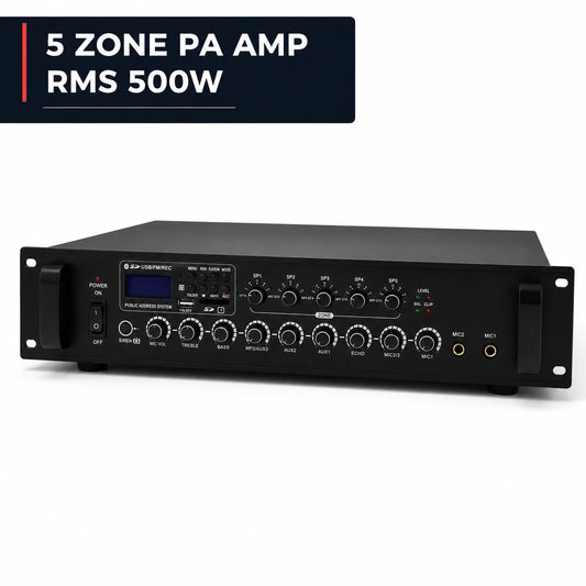 CCF 5 Zone Echo Siren PA Amplifier RMS 500W-1
