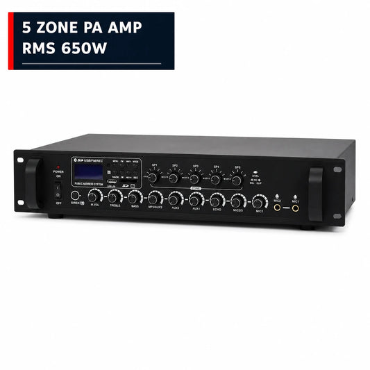 CCF 5 Zone Echo Siren PA Amplifier RMS 650W-1