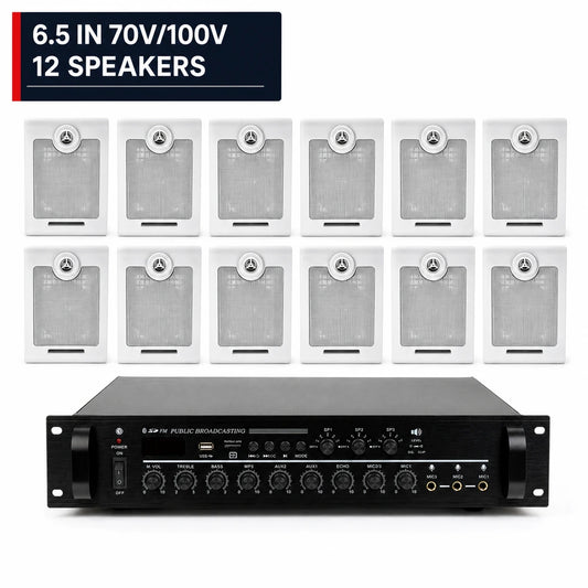 CCF 6.5 inch 70V 100V PA System 12 Speakers-1