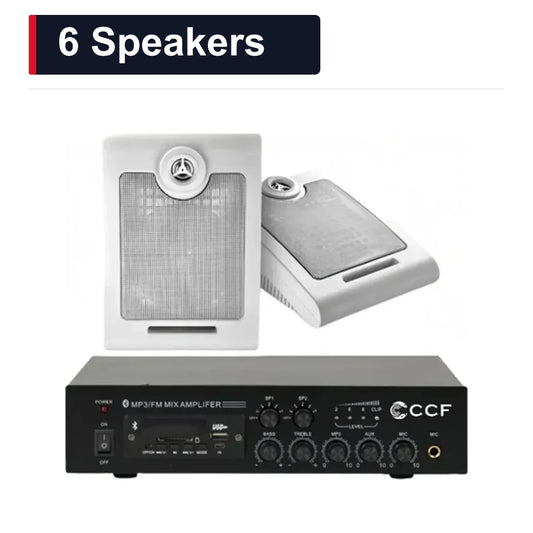 CCF 6.5 inch Wall Speaker PA System 6 Speakers-1