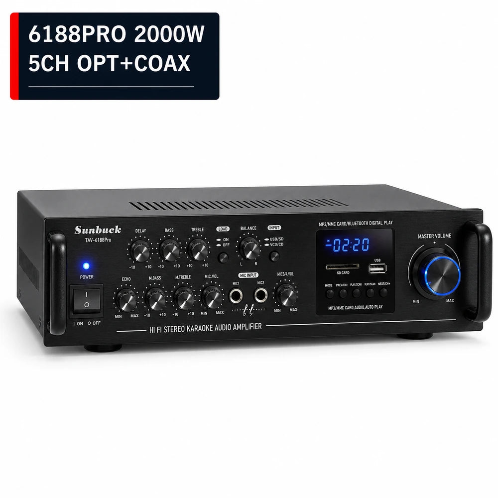 CCF 6188Pro 2000W 5CH Optical Coaxial Amplifier-1