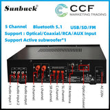 CCF 8 inch 5CH Karaoke Speaker Amplifier Set No Microphones-5