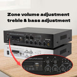 CCF BK-60USB Style 60W 2 Zone Bluetooth PA Amplifier 70V 100V-3