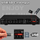CCF Sunbuck Style 2000W 5 Channel Home Theater Amplifier Black-12