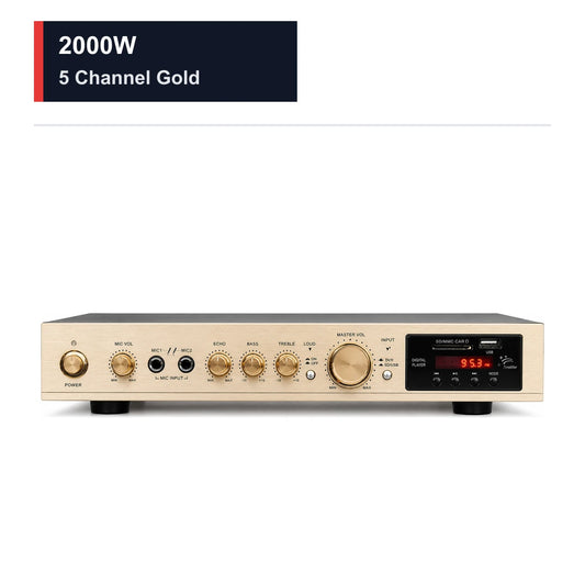 CCF Sunbuck Style 2000W 5 Channel Home Theater Amplifier Gold-1