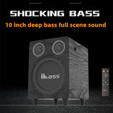 CCF iBass Style 10 inch Active Subwoofer Speaker Bluetooth Optical Coaxial ARC Black-11