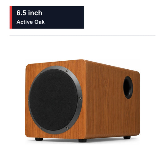 CCF iBass Style 6.5 inch Active Subwoofer Speaker Oak-1