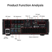 CCF 2 Channel Bluetooth Home Karaoke Amplifier-8