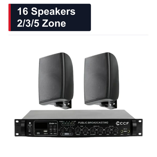 CCF 4 inch Wall Speaker PA System 16 Speakers 2/3/5 Zone-1