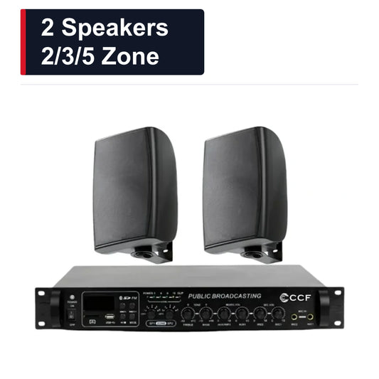 CCF 4 inch Wall Speaker PA System 2 Speakers 2/3/5 Zone-1