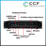 CCF 5 Zone 70V 100V PA Amplifier RMS 350W-4