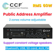 CCF 60W 2 Zone Bluetooth PA Amplifier-3