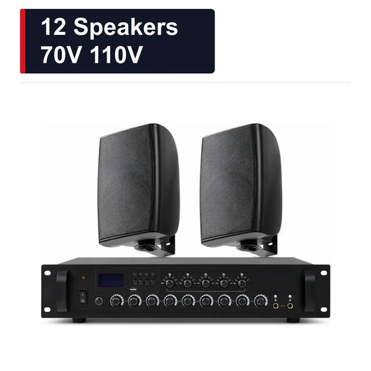 CCF 70V 110V 5 inch Wall Speaker PA System Set 12 Speakers-1