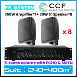 CCF 70V 110V 5 inch Wall Speaker PA System Set 2 Speakers-13