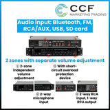 CCF 70V 110V 5 inch Wall Speaker PA System Set 3 Speakers-7