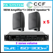 CCF 70V 110V 5 inch Wall Speaker PA System Set 5 Speakers-1