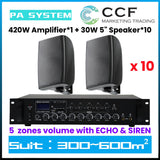 CCF 70V 110V 5 inch Wall Speaker PA System Set 5 Speakers-14