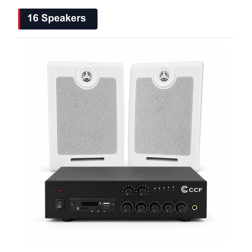 CCF 6.5 inch Wall Speaker PA System 16 Speakers main image 16 Speakers