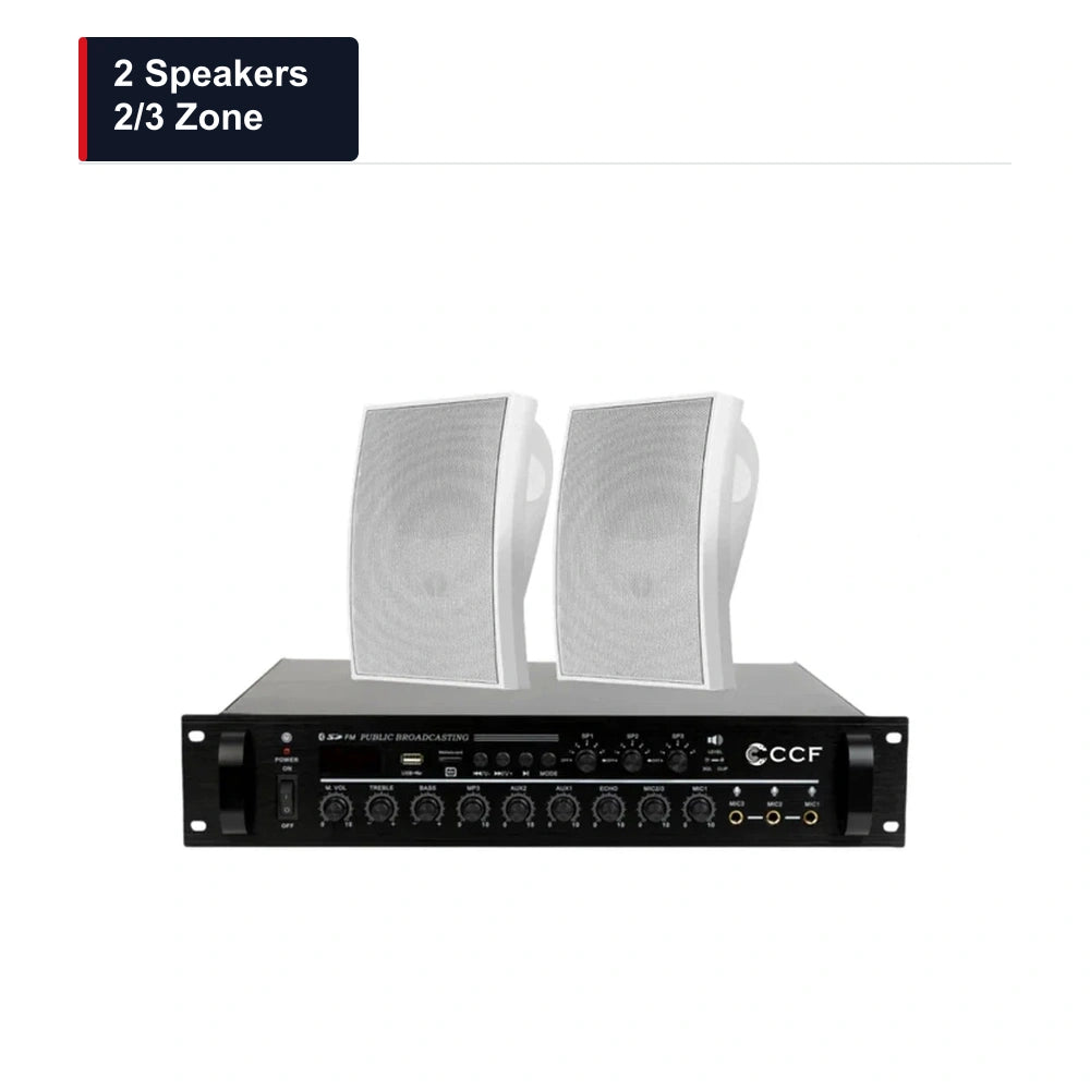 CCF 4 inch Wall Speaker PA System 2 Speakers 2/3 Zone main image 2 Speakers / 2/3 Zone