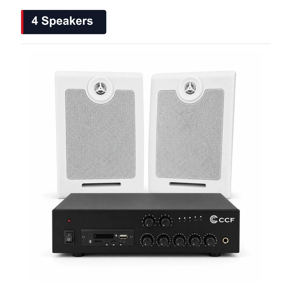 CCF 6.5 inch Wall Speaker PA System 4 Speakers main image 4 Speakers