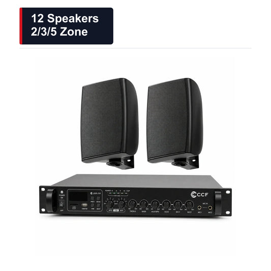 CCF 4 inch Wall Speaker PA System 12 Speakers 2/3/5 Zone main image 12 Speakers / 2/3/5 Zone xlarge