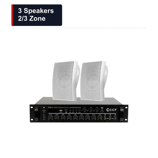 CCF 4 inch Wall Speaker PA System 3 Speakers 2/3 Zone main image 3 Speakers / 2/3 Zone xlarge