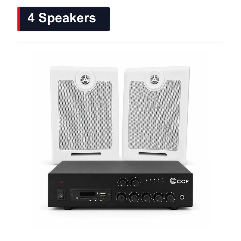 CCF 6.5 inch Wall Speaker PA System 4 Speakers main image 4 Speakers xlarge