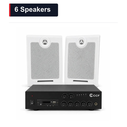 CCF 6.5 inch Wall Speaker PA System 6 Speakers main image 6 Speakers xlarge