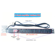 19U 1U 6 Socket Cabinet PDU Power Strip-9